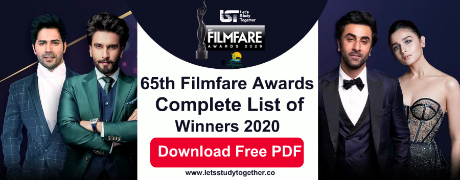 List of 65th Filmfare Award Winners 2020 - Download PDF Here